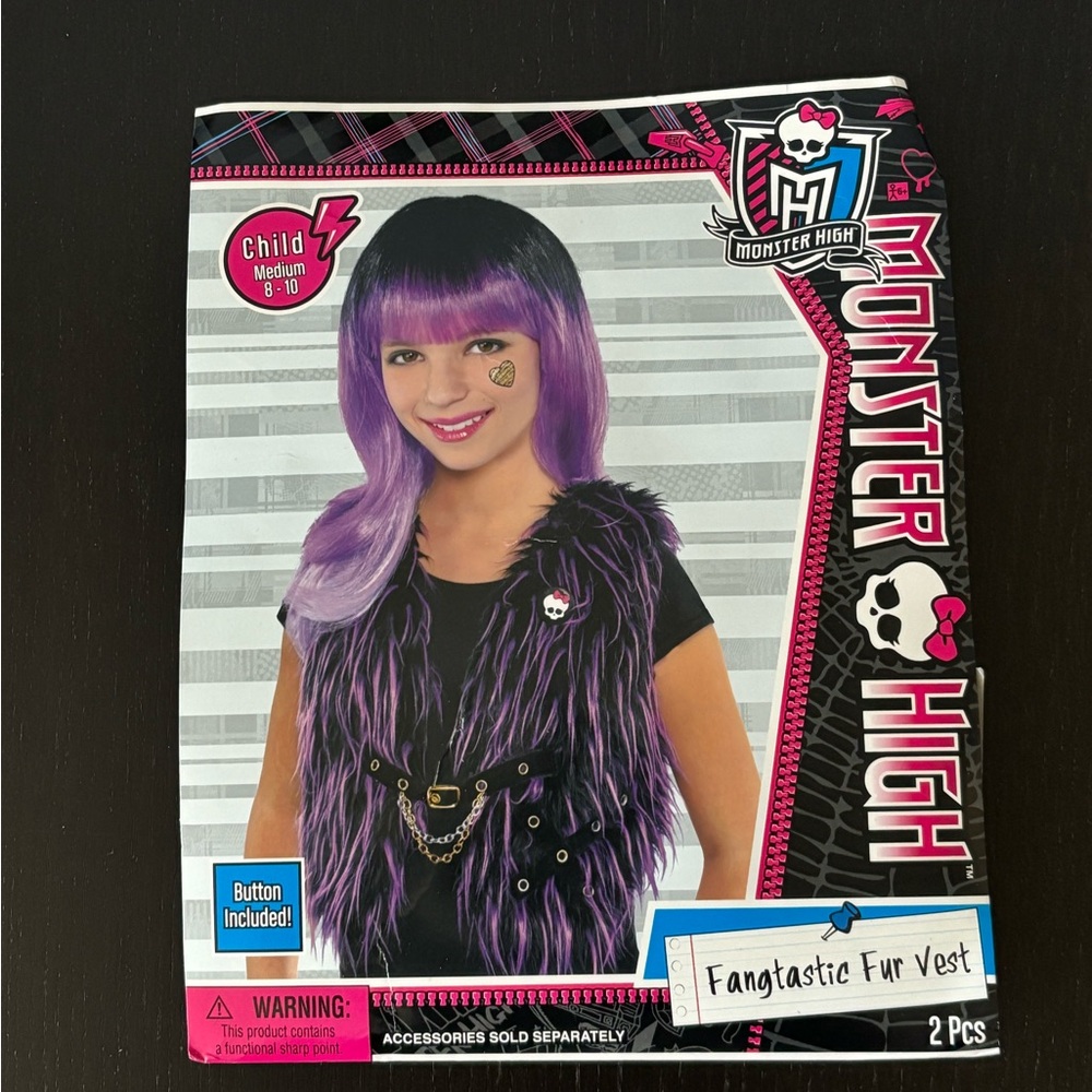 Monster High Purple and Black Vest